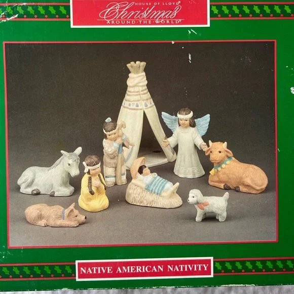 House of Lloyd Native American Nativity Set 1992 Christmas Around the World - Picture 3 of 7